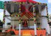 कुवार के प्रथम दिन शरद नवरात्रि के उपलक्ष्य पर पांडाल सजकर तैयार